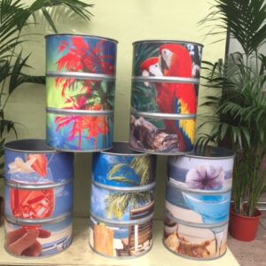 Oliedrum met verhoogde bodem Tropisch decor excl. palm