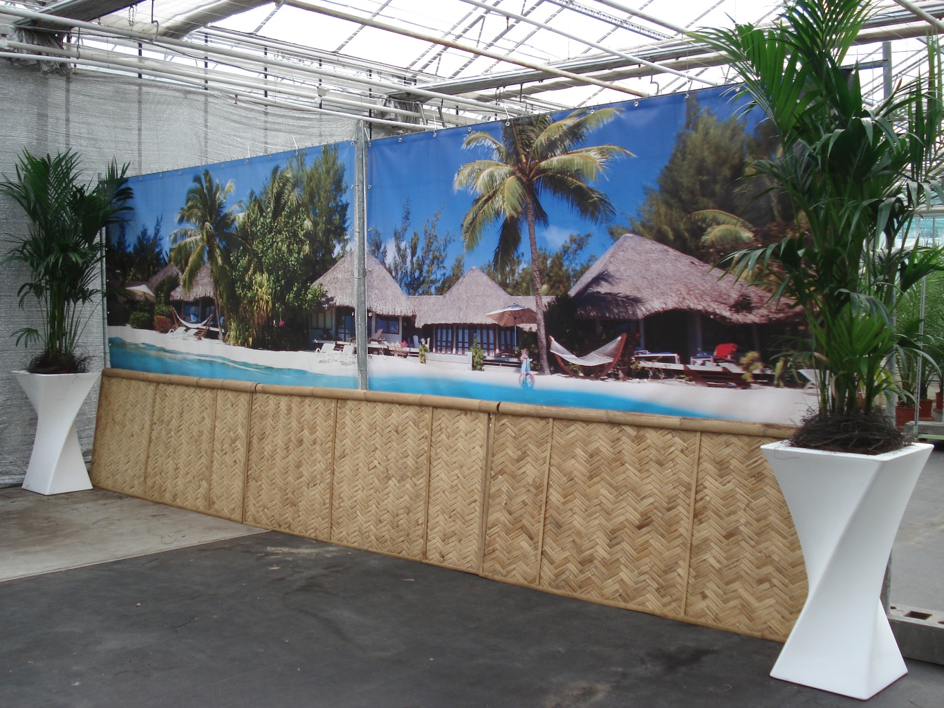 Decordoek Tropische Huizen Strand (2 delen) prijs per deel